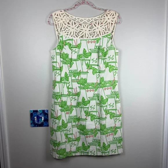 Lilly Pulitzer Lacina Mint Julep Kentucky Derby Shift Lattice Dress Size 10 - Picture 2 of 15
